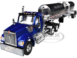 Kenworth W990 Day Cab with Walker Food Grade Tank Trailer Viper Blue 1/64 Diecast Model DCP/First Gear 60-2094