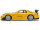 Mazda RX7 FD RE Amemiya Widebody RHD Right Hand Drive Yellow with Carbon Hood 1/64 Diecast Model Car Pop Race PR640116
