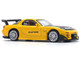 Mazda RX7 FD RE Amemiya Widebody RHD Right Hand Drive Yellow with Carbon Hood 1/64 Diecast Model Car Pop Race PR640116