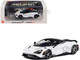 McLaren 765LT White with Black Top and Extra Wheels 1/64 Diecast Model Car CM Model CM64-765LT-21