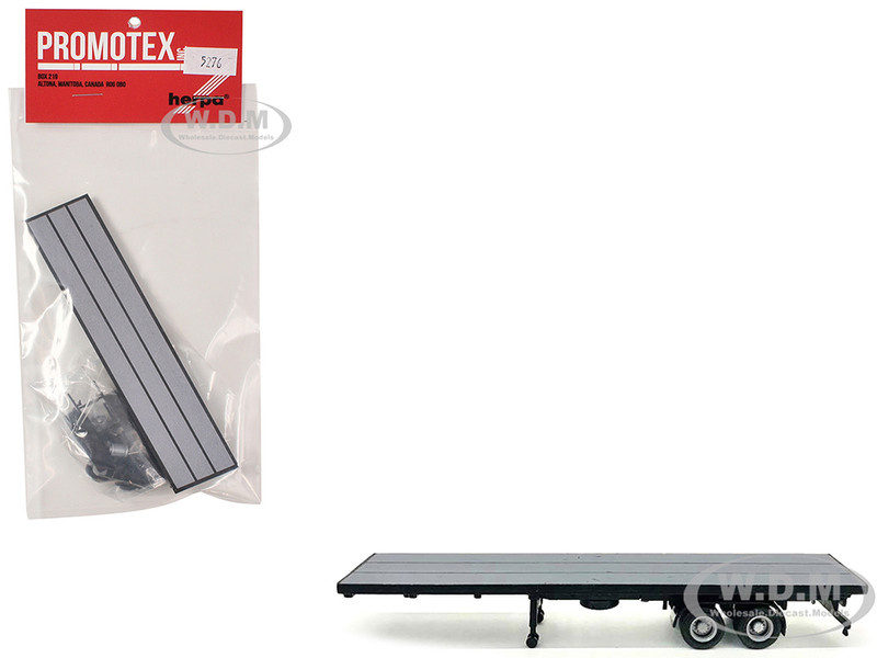 40ft Flatbed Trailer Gray Top 1/87 (HO) Plastic Model Promotex 005276GR