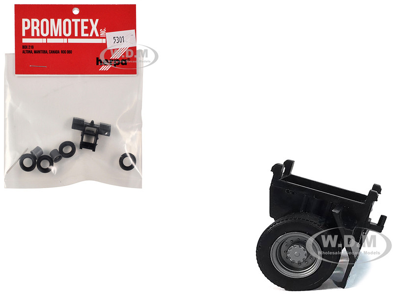 Single Axle Trailer Chassis 1/87 (HO) Plastic Model Promotex 005301BK