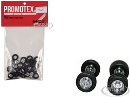 Chrome Plated Wheels with Planetary Hubs Set 4 Front and 4 Rear 1/87 (HO) Plastic Model Promotex 005462CR