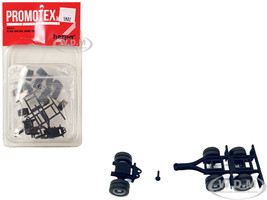 Lowboy Dual Axle Booster with Integrated Rear Axle and Fenders 2 Sets 1/87 (HO) Plastic Model Promotex 005522BK