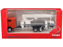 Peterbilt COE Boom Lift Picker Truck Orange 1/87 (HO) Plastic Model Car Promotex 006458OR