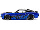 1970 Ford Mustang Boss 429 Black and Blue Metallic with Flames Bigtime Muscle Series 1/24 Diecast Model Car Jada 36154