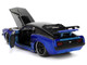 1970 Ford Mustang Boss 429 Black and Blue Metallic with Flames Bigtime Muscle Series 1/24 Diecast Model Car Jada 36154
