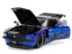 1970 Ford Mustang Boss 429 Black and Blue Metallic with Flames Bigtime Muscle Series 1/24 Diecast Model Car Jada 36154