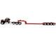 Kenworth W990 Heavy Haul Day Cab and Magnitude Tri Axle Lowboy Trailer with Flip Tail Mammoet Black and Red 1/64 Diecast Model DCP/First Gear 69-1869
