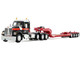 Kenworth W990 Heavy Haul Day Cab and Magnitude Tri Axle Lowboy Trailer with Flip Tail Mammoet Black and Red 1/64 Diecast Model DCP/First Gear 69-1869