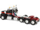 Kenworth W990 Heavy Haul Day Cab and Magnitude Tri Axle Lowboy Trailer with Flip Tail Mammoet Black and Red 1/64 Diecast Model DCP/First Gear 69-1869