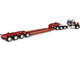 Kenworth W990 Heavy Haul Day Cab and Magnitude Tri Axle Lowboy Trailer with Flip Tail Mammoet Black and Red 1/64 Diecast Model DCP/First Gear 69-1869
