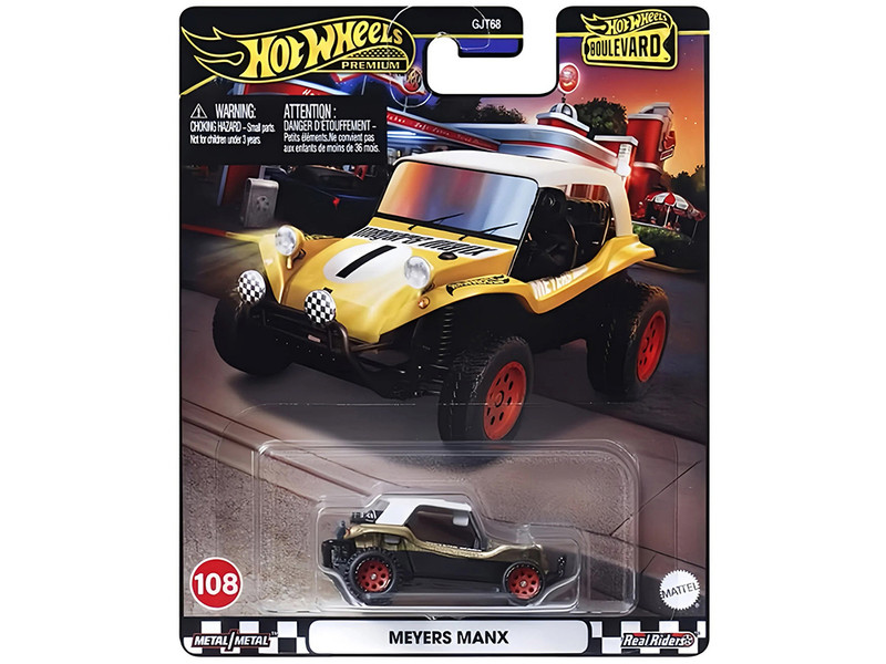 Meyer Manx Dune Buggy #1 Gold Metallic with White Top Boulevard Series Diecast Model Car Hot Wheels HRT57