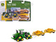 John Deere 9RX 590 Tractor Green Two 1812D C Scrapers Yellow 1/64 Diecast Model ERTL TOMY 45906