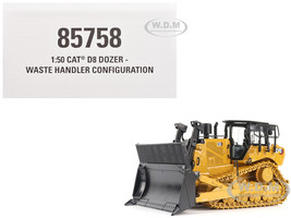 CAT Caterpillar D8 Track Type Dozer Waste Handler Configuration Yellow High Line Series 1/50 Diecast Model Diecast Masters 85758