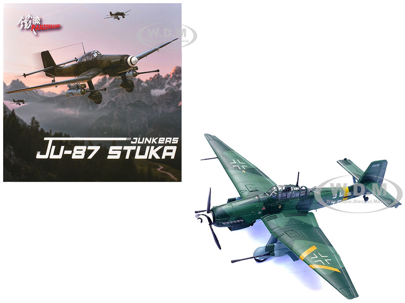 Junkers Ju 87G2 Stuka Bomber Aircraft 10 Pz SG 2 Immelmann Oberst Hans Ulrich Rudel Slovakia 1944 German Luftwaffe Wing Series 1/72 Diecast Model Panzerkampf 14647PB