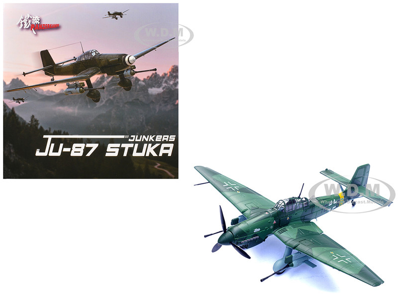 Junkers Ju 87G2 Stuka Bomber Aircraft 10 Pz SG 2 Immelmann T6 BB Oberst Hans Ulrich Rudel Romania 1944 German Luftwaffe Wing Series 1/72 Diecast Model Panzerkampf 14647PC