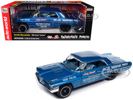 1962 Pontiac Catalina Arnie Beswick Mr B s Passionate Poncho Ensign Blue Metallic with Blue and White Interior Legends of the Quarter Mile Series 1/18 Diecast Model Car Auto World AW323