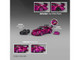 Porsche 964 Widebody Hot Pink Metallic with Extra Wheels and Wing 1/64 Diecast Model Car CM Model CM64-964-INA