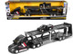 Mack Anthem Open Car Hauler Black with Red and White Stripes Kenzie s Transport Services and 1993 Chevrolet 454 SS Pickup Truck Black Transporters Series 1/64 Diecast Models Maisto 11454BK Mack Anthem Open Car Hauler Black with Red and White Stripes Kenzie s Transport Services and 1993 Chevrolet 454 SS Pickup Truck Black Transporters Series 1/64 Diecast Models Maisto 11454BK