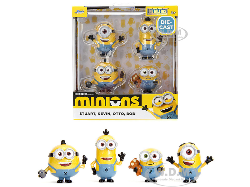 Set of 4 Diecast Figures Minions 2015 Movie Metalfigs Series Diecast Models Jada 35714