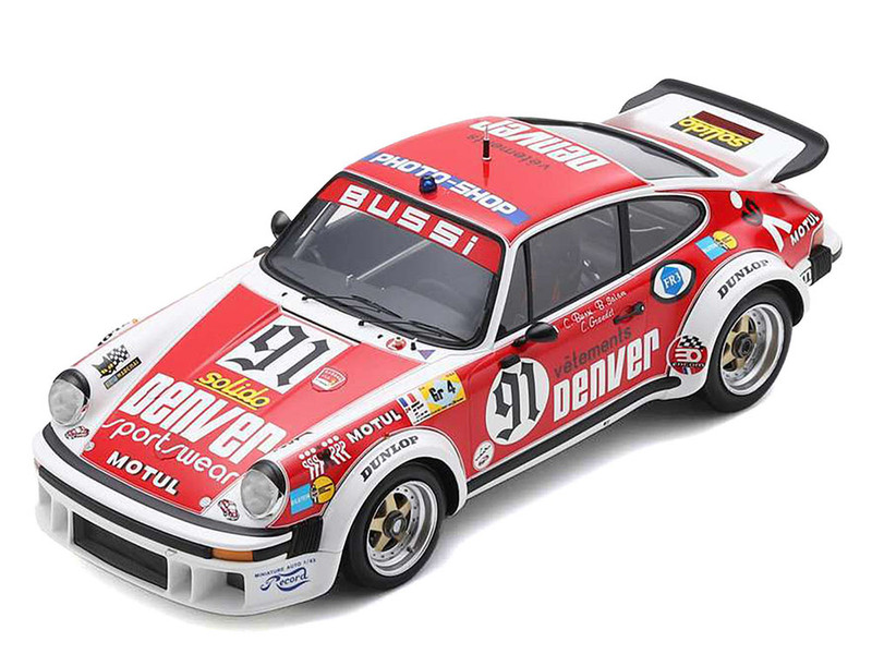 Porsche 934 #91 Christian Bussi Bernard Salam Cyril Grandet ASA Cachia 24 Hours of Le Mans 1980 with Acrylic Display Case 1/18 Model Car Spark 18S868