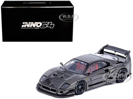 LBWK Liberty Walk F40 Chrome Black 1/64 Diecast Model Car Inno Models IN64-LBWKF40-CHB