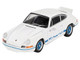 Porsche 911 Carrera RS 2 7 Grand Prix White with Blue Stripes and Wheels Limited Edition to 4800 pieces Worldwide 1/64 Diecast Model Car Mini GT MGT00715