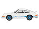 Porsche 911 Carrera RS 2 7 Grand Prix White with Blue Stripes and Wheels Limited Edition to 4800 pieces Worldwide 1/64 Diecast Model Car Mini GT MGT00715
