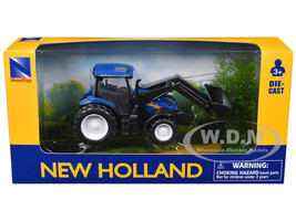 New Holland T6 175 Tractor with Front Loader Blue Diecast Model New Ray 32123