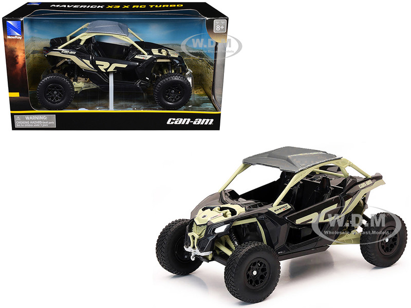 Can Am Maverick X3 XRC Turbo ATV Tan and Black with Silver Top cast 1/18 Diecast Model New Ray 58283B