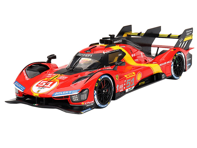 Ferrari 499P #51 James Calado Antonio Giovinazzi Alessandro Pier Guidi Ferrari AF Corse 3rd Place WEC 6 Hours of Spa 2023 Competition Series 1/18 Model Car BBR CS18004