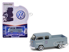 1978 Volkswagen Type 2 Double Cab Pickup Truck Volkswagen Service Gray Club Vee Dub Series 20 1/64 Diecast Model Car Greenlight 36110D