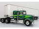 1976 Kenworth W900A Tractor with Dry Goods Trailer Green Metallic with Light Green Graphics Vintage Heavy Haul Truck Collection 1/43 Diecast Model Iconic Replicas 43-0591
