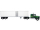 1976 Kenworth W900A Tractor with Dry Goods Trailer Green Metallic with Light Green Graphics Vintage Heavy Haul Truck Collection 1/43 Diecast Model Iconic Replicas 43-0591