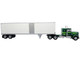 1976 Kenworth W900A Tractor with Dry Goods Trailer Green Metallic with Light Green Graphics Vintage Heavy Haul Truck Collection 1/43 Diecast Model Iconic Replicas 43-0591
