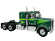 1976 Kenworth W900A Tractor with Dry Goods Trailer Green Metallic with Light Green Graphics Vintage Heavy Haul Truck Collection 1/43 Diecast Model Iconic Replicas 43-0591