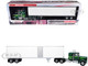 1976 Kenworth W900A Tractor with Dry Goods Trailer Green Metallic with Light Green Graphics Vintage Heavy Haul Truck Collection 1/43 Diecast Model Iconic Replicas 43-0591