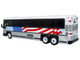 2001 MCI D4000 Coach Bus MTA New York City 9/11 Memorial Silver and White with American Flag Graphics Vintage Bus & Motorcoach Collection Limited Edition to 504 pieces Worldwide 1/87 (HO) Diecast Model Iconic Replicas 87-0567