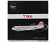 Douglas DC 3 Commercial Aircraft TWA Trans World Airlines NC1943 Polished Metal Finish with Red Tail Stripes Gemini 200 Series 1/200 Diecast Model Airplane GeminiJets G2TWA314