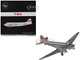 Douglas DC 3 Commercial Aircraft TWA Trans World Airlines NC1943 Polished Metal Finish with Red Tail Stripes Gemini 200 Series 1/200 Diecast Model Airplane GeminiJets G2TWA314