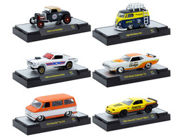 Auto Thentics 6 piece Set Release 97 IN DISPLAY CASES Limited Edition 1/64 Diecast Model Cars M2 Machines 32500-97