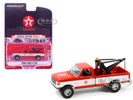 1988 Ford F 250 Tow Truck Texaco Red and White Texaco Special Edition Series 1 1/64 Diecast Model Car Greenlight 41165D