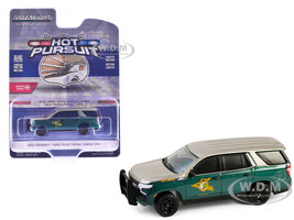 2023 Chevrolet Tahoe Police Pursuit Vehicle PPV New Hampshire State Police Gold and Green Metallic Hot Pursuit Series 46 1/64 Diecast Model Car Greenlight 43040F