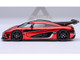 Koenigsegg One 1 Apple Red Metallic with Carbon and Silver Stripes 1/64 Diecast Model Car Autoart 20040