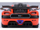 Koenigsegg One 1 Lava Orange with Carbon and Silver Stripes 1/64 Diecast Model Car Autoart 20044