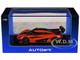 Koenigsegg One 1 Lava Orange with Carbon and Silver Stripes 1/64 Diecast Model Car Autoart 20044