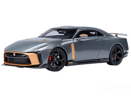 Nissan GT R50 By ItalDesign Goodwood Version Liquid Kinetic Gray Metallic with Gold Accents 1/18 Model Car Autoart AA77510