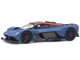 Aston Martin Valkyrie Satin Marina Blue with Carbon Top 1/64 Diecast Model Car Pop Race PR640096