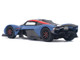 Aston Martin Valkyrie Satin Marina Blue with Carbon Top 1/64 Diecast Model Car Pop Race PR640096